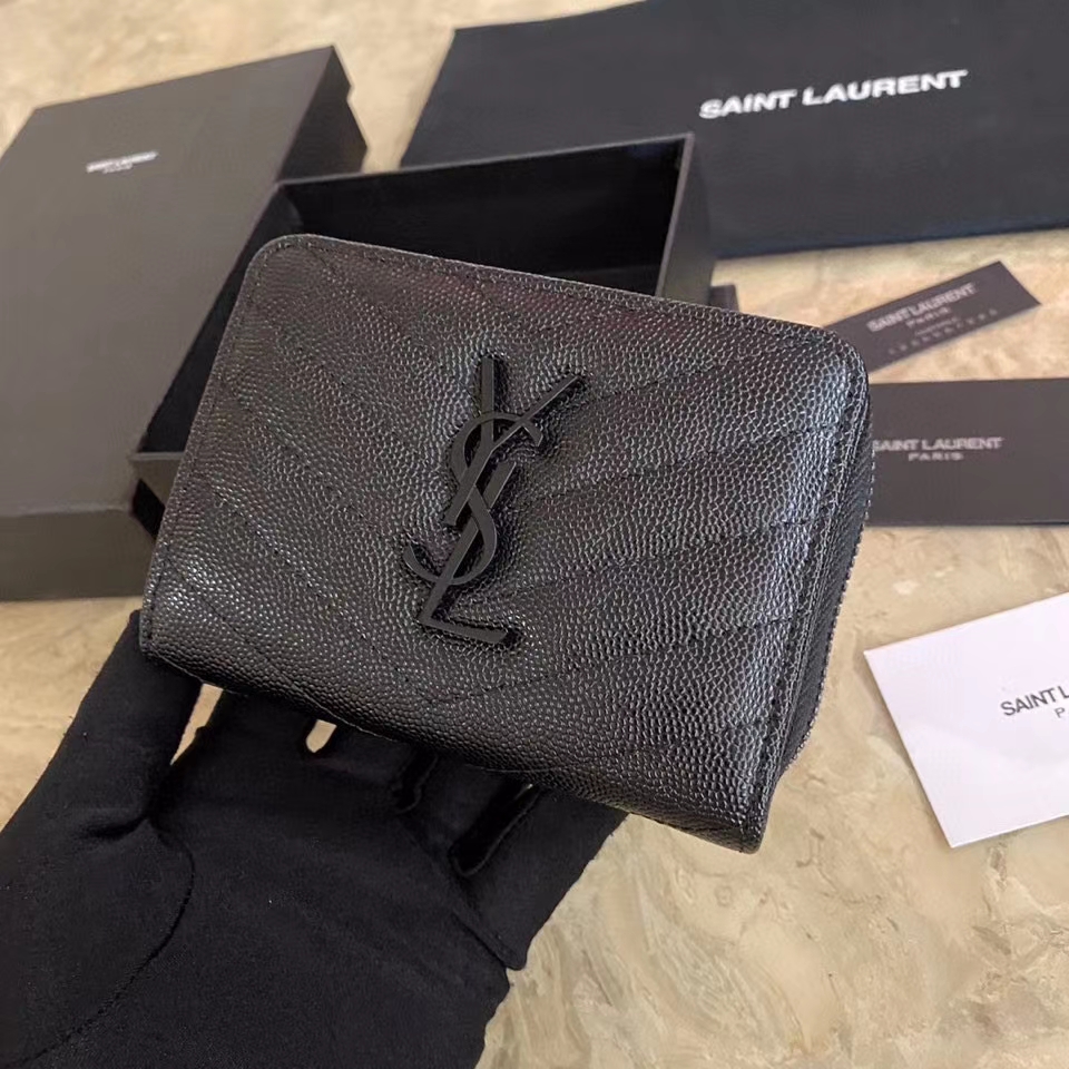 [YSL] 캐비어 지퍼 반지갑